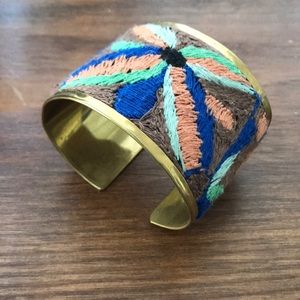 Gorgeous cuff bracelet w/ amazing threaded detail